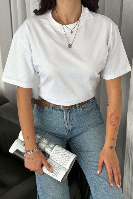 T-SHIRT PËR FEMRA NË NGJYRËN E BARDHË - 3