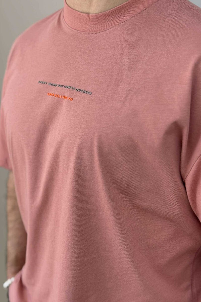 T-SHIRT PËR MESHKUJ ME SHKRONJA PËRPARA NË NGJYRË UTHULL - 3