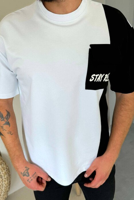 T-SHIRT PËR MESHKUJ NË NGJYRË TË BARDHË - KLAUDIO FASHION