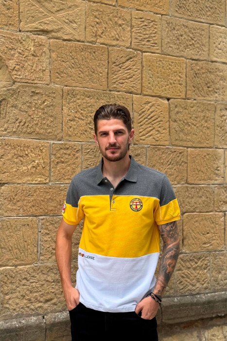 T-SHIRT TRE NGJYRESH ME JAKE POLO PER MESHKUJ NE NGJYRE GRI - KLAUDIO FASHION