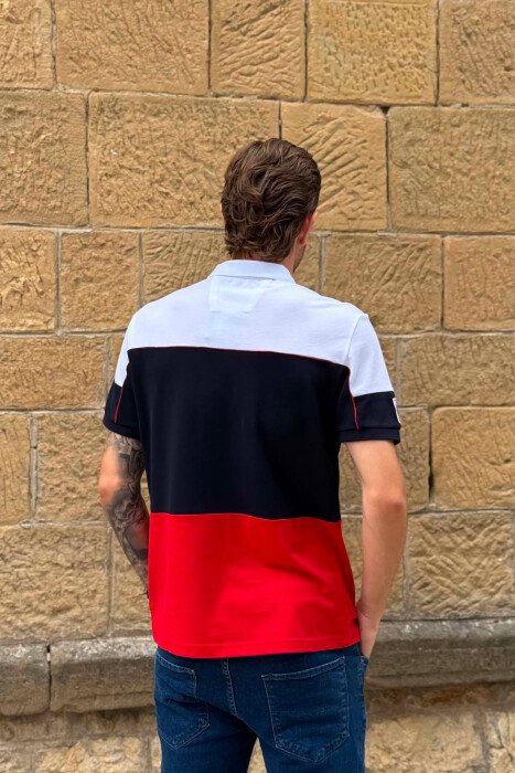 T-SHIRT TRE NGJYRESH ME JAKE POLO PER MESHKUJ NE NGJYRE TE BARDHE - 3