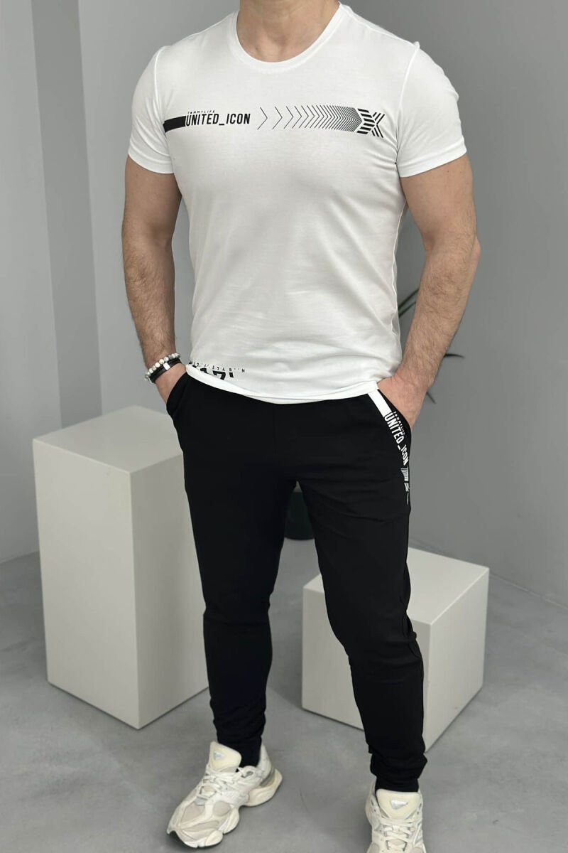 T-SHIRT+JOGGERS 2017 WRITTINGS MEN SET WHITE-E BARDHE - 1