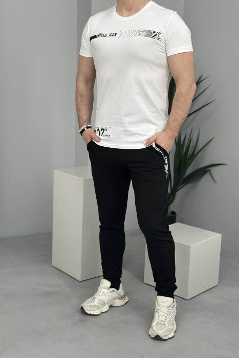 T-SHIRT+JOGGERS 2017 WRITTINGS MEN SET WHITE-E BARDHE - 3