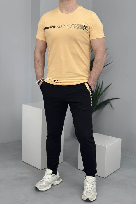 T-SHIRT+JOGGERS 2017 WRITTINGS MEN SET YELLOW/E VERDHE 
