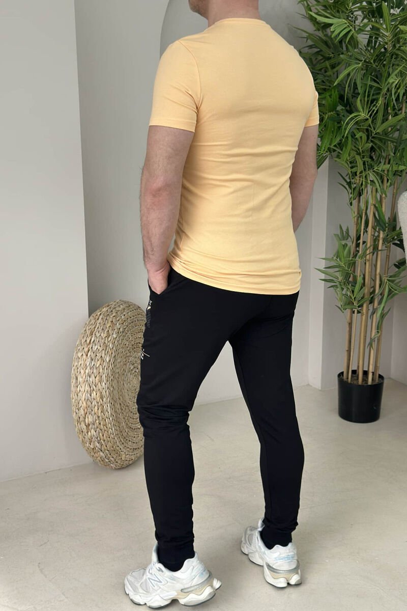 T-SHIRT+JOGGERS WRITTINGS MEN SET YELLOW/E VERDHE - 4