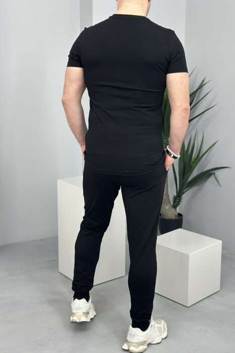 T-SHIRT+JOGGERS WRITTINGS ONE COLOR MEN SET BLACK/ E ZEZE - 5