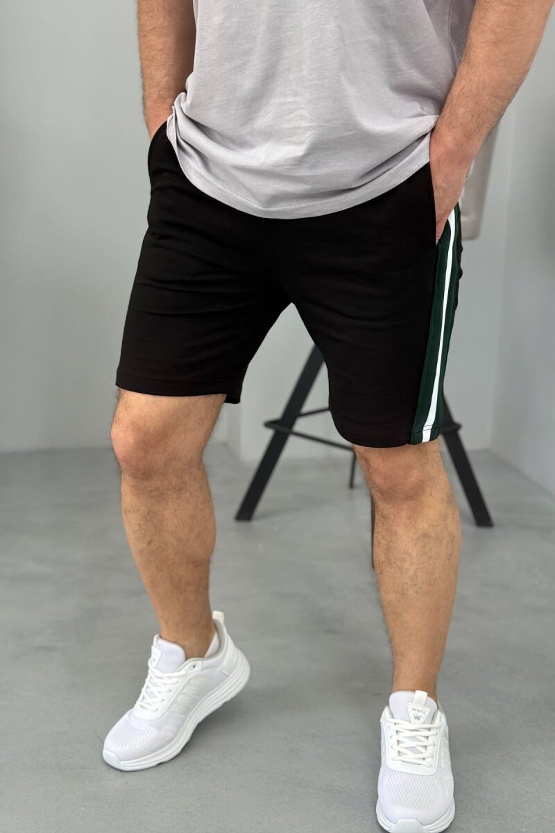 T-SHIRT+SHORTS BEAR IMAGE MEN SET BLACK-GREY/ZEGR - 3