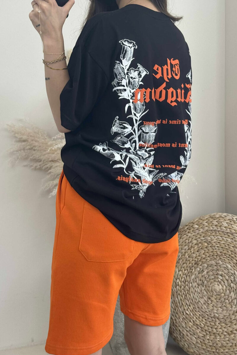 T-SHIRT+SHORTS FRONT IMAGE WOMEN SET ORANGE/PORTOKALLI - 5