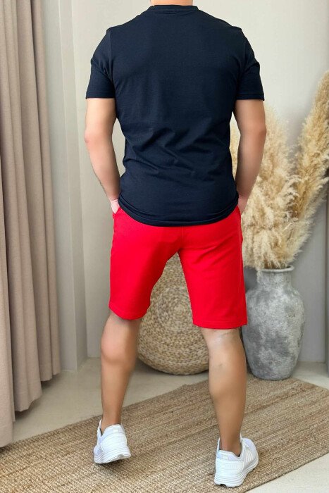 T-SHIRT+SHORTS LITTLE WRITTINGS MEN SET BLACK-RED/ZEKU - 3