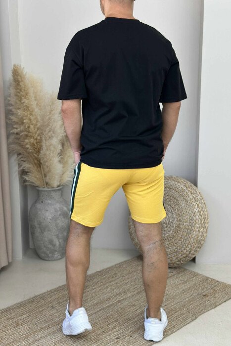 T-SHIRT+SHORTS LITTLE WRITTINGS MEN SET BLACK-YELLOW/ZEVE - 4