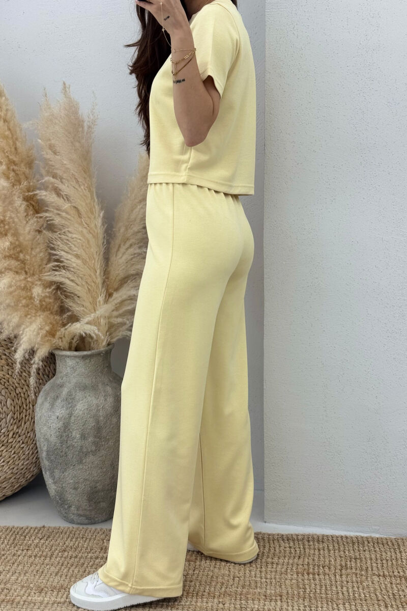 T-SHIRT+SWEATPANTS ONE COLOR ELASTIC WOMEN SET YELLOW/E VERDHE - 6