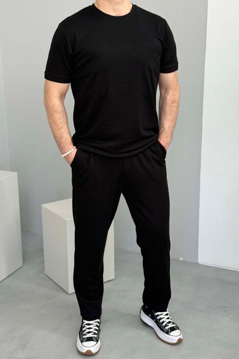 T-SHIRT+SWEATPANTS ONE COLOR MEN SET BLACK/ E ZEZE - 1