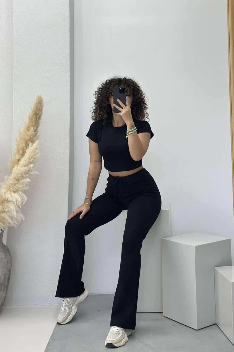 T-SHIRT+TROUSERS ONE COLOR WOMEN SET BLACK/ E ZEZE - 2