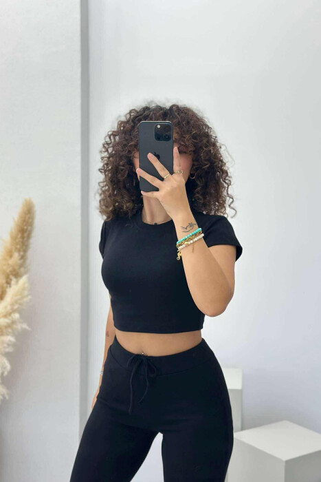 T-SHIRT+TROUSERS ONE COLOR WOMEN SET BLACK/ E ZEZE - 3