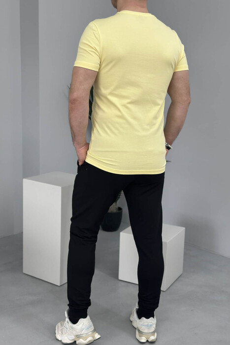 T-SHIRT+TUTA PËR MESHKUJ NË NGJYRËN E VERDHË - 3