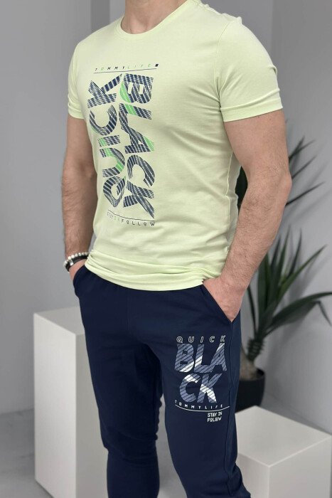 T-SHIRT+TUTA PËR MESHKUJ NË NGJYRËN MENTE - 2