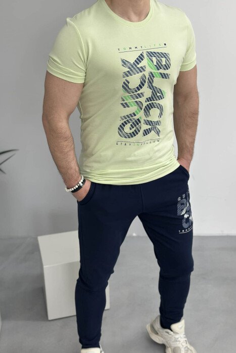 T-SHIRT+TUTA PËR MESHKUJ NË NGJYRËN MENTE - 3
