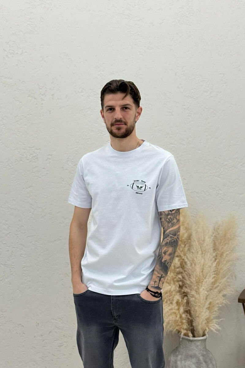 T-SHIRT ME IMAZH PARA NE NGJYRE TE BARDHE - 1
