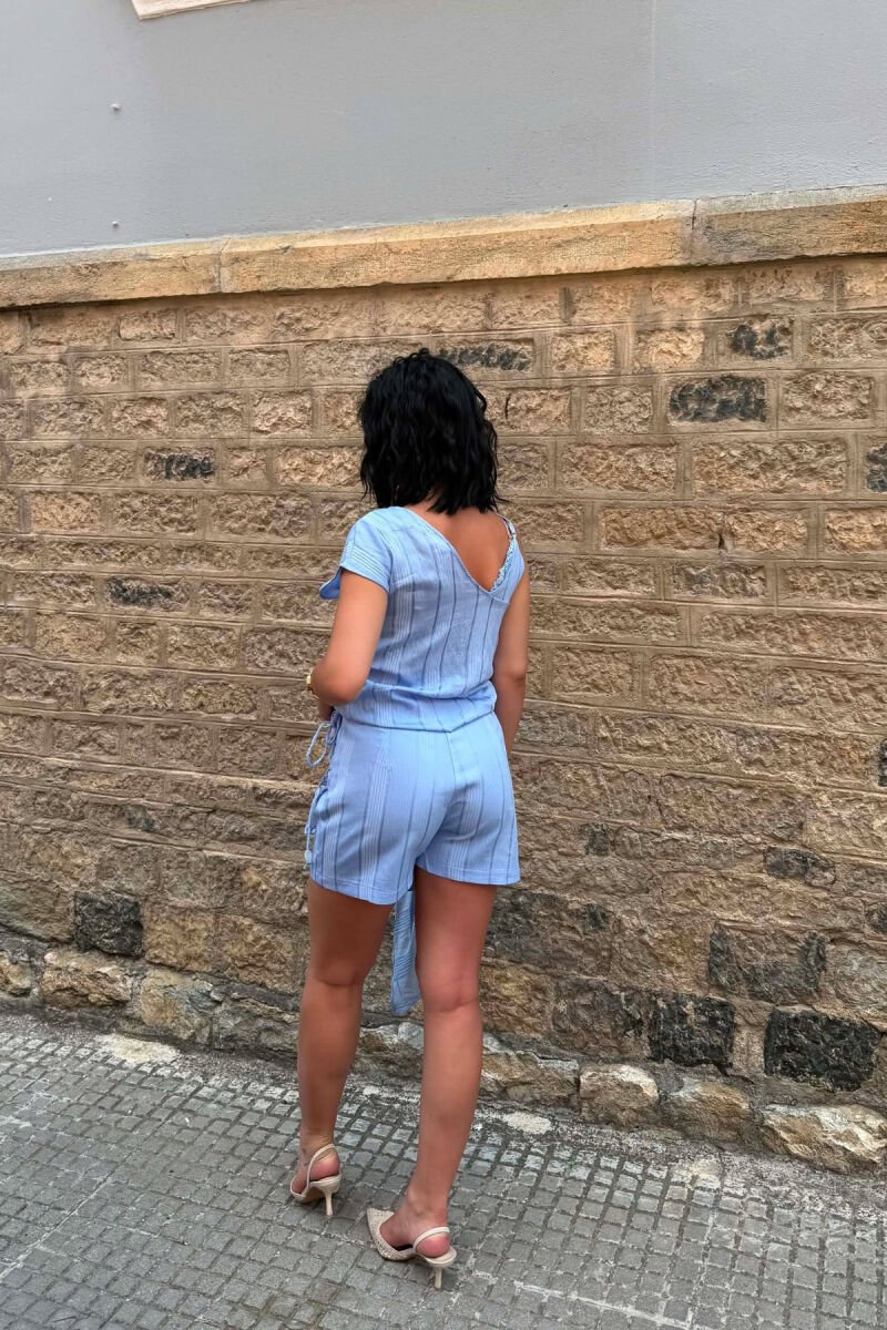 TANK TOP+SKORT ONE COLOR WOMEN SET BABY BLUE/BLU BY - 5