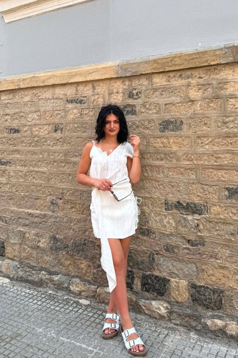 TANK TOP+SKORT ONE COLOR WOMEN SET WHITE-E BARDHE 
