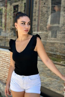 TASSEL WOMEN TANK TOPS BLACK/ E ZEZE - 3