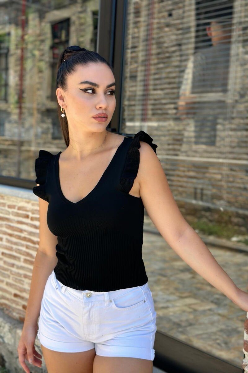 TASSEL WOMEN TANK TOPS BLACK/ E ZEZE - 3