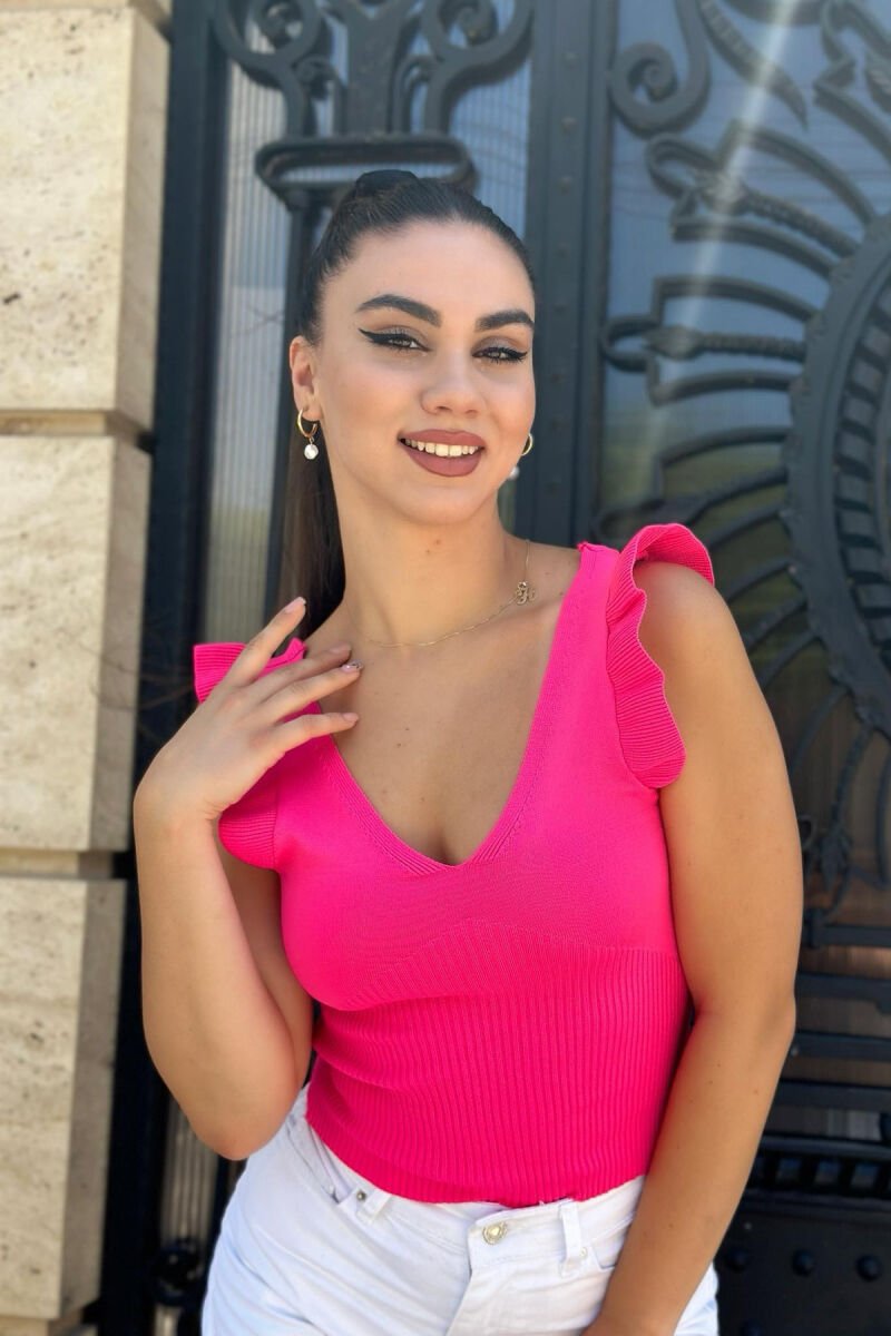 TASSEL WOMEN TANK TOPS FUCHSIA/CIKLAMI - 1