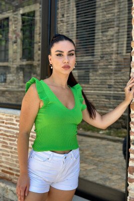 TASSEL WOMEN TANK TOPS GREEN/JESHILE - 2