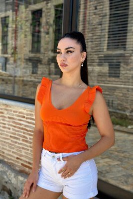 TASSEL WOMEN TANK TOPS ORANGE/PORTOKALLI - 1