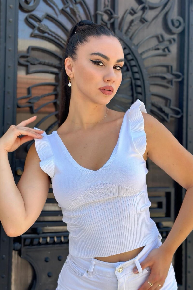 TASSEL WOMEN TANK TOPS WHITE-E BARDHE - 1