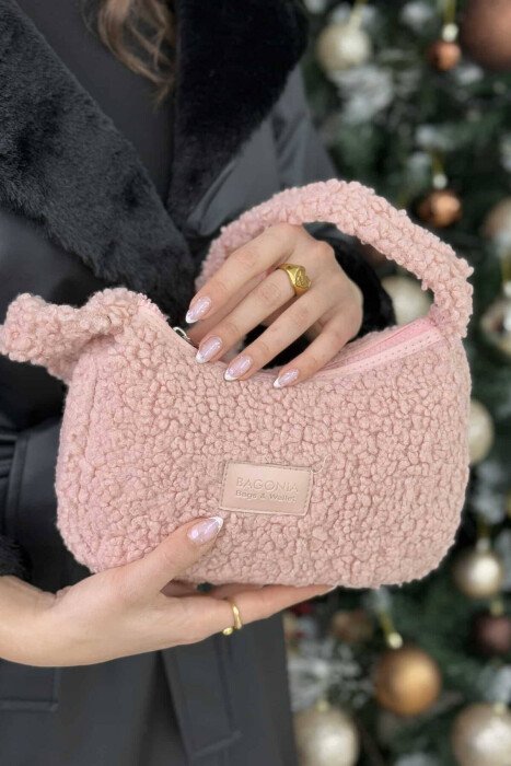 TEDDY BEAR ONE COLOR WOMEN BAG POWDER/PUDER - KLAUDIO FASHION