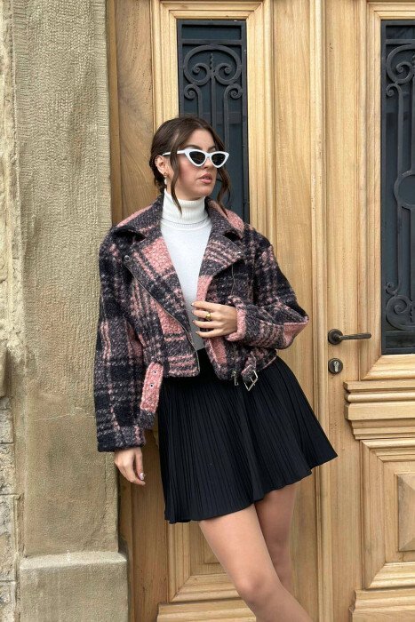 TEDDY BEAR SHORT WOMAN JACKET PINK/ROZE - KLAUDIO FASHION