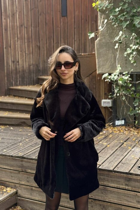 TEDDY BEAR SIMPLE WOMAN JACKET BLACK/ E ZEZE - 