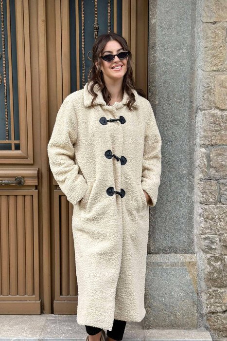 TEDDY BEAR WOMEN COAT BEIGE/BEZHE - KLAUDIO FASHION