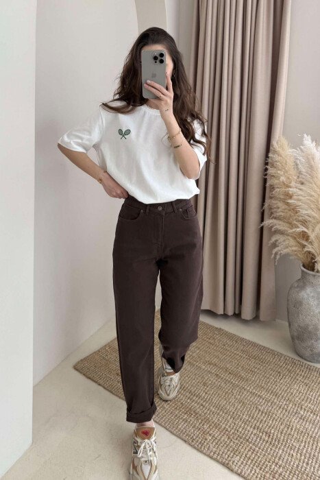 TENNIS RACKET SMALL LOGO WOMEN T-SHIRT WHITE-E BARDHE - KLAUDIO FASHION