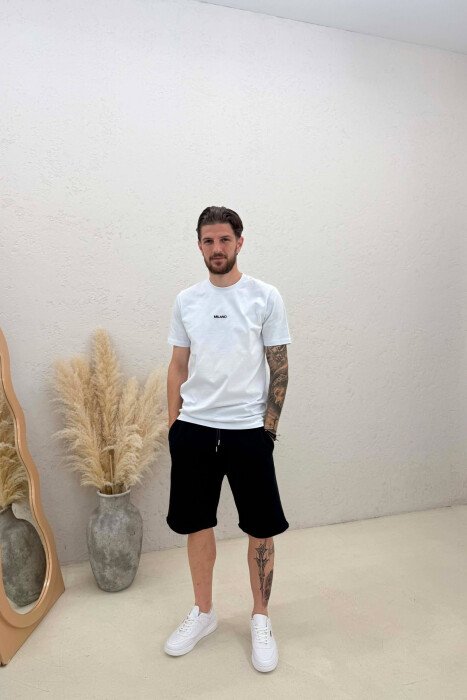 TEXTURED SIMPLE MEN SHORT SWEATPANTS BLUE/BLU 