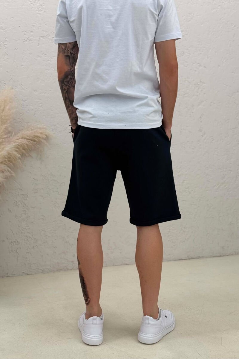 TEXTURED SIMPLE MEN SHORT SWEATPANTS BLUE/BLU - 3