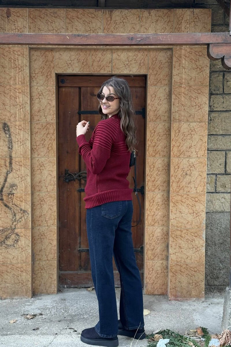 THICK SIMPLE WOMAN SWEATER BURGUNDY/VISHNJE - 3