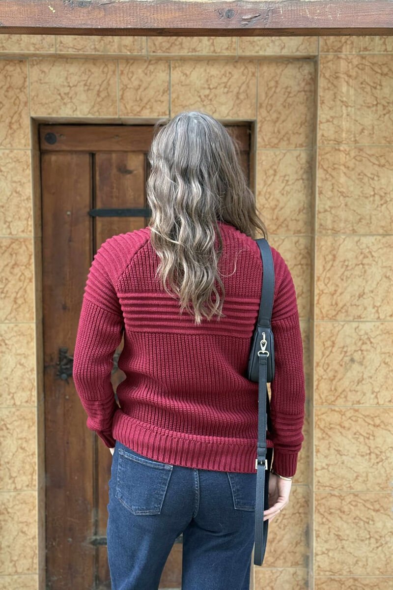 THICK SIMPLE WOMAN SWEATER BURGUNDY/VISHNJE - 2