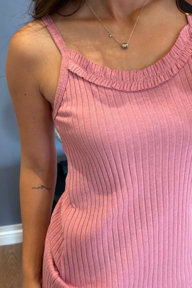 THIN STRAP TANK TOP+SHORTS WOMEN PYJAMAS POWDER/PUDER - 2