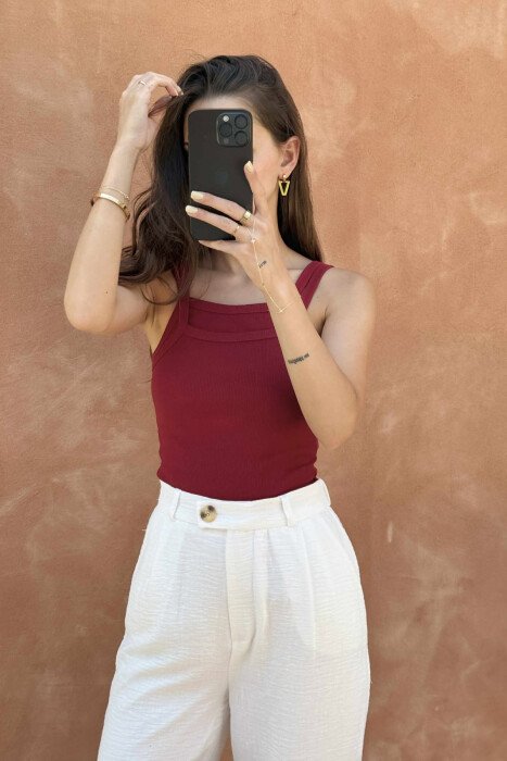 KANATIERE NJË NGJYRËSHE PËR FEMRA NË NGJYRËN VISHNJË - KLAUDIO FASHION