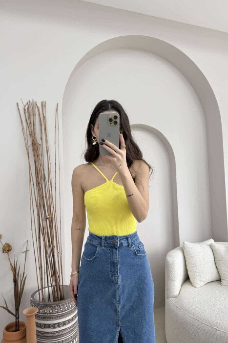 KANATJERE NJË NGJYRËSHE PËR FEMRA NË NGJYRËN E VERDHË - KLAUDIO FASHION