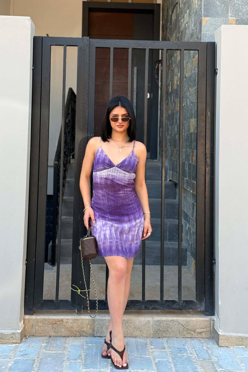 THIN STRAPS V NECK WOMAN DRESS PURPLE/LEJLA - 1