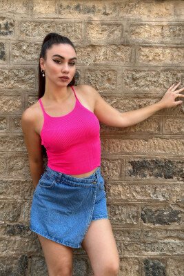 THIN STRAPS WOMAN TANK TOP FUCHSIA/CIKLAMI - 2