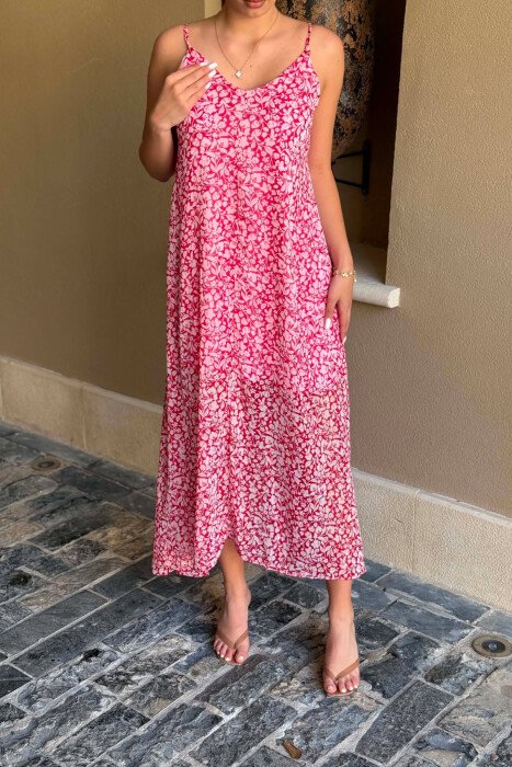 THIN STRIPES OPEN BACK WOMAN DRESS PINK-RED/RO-KU - 2