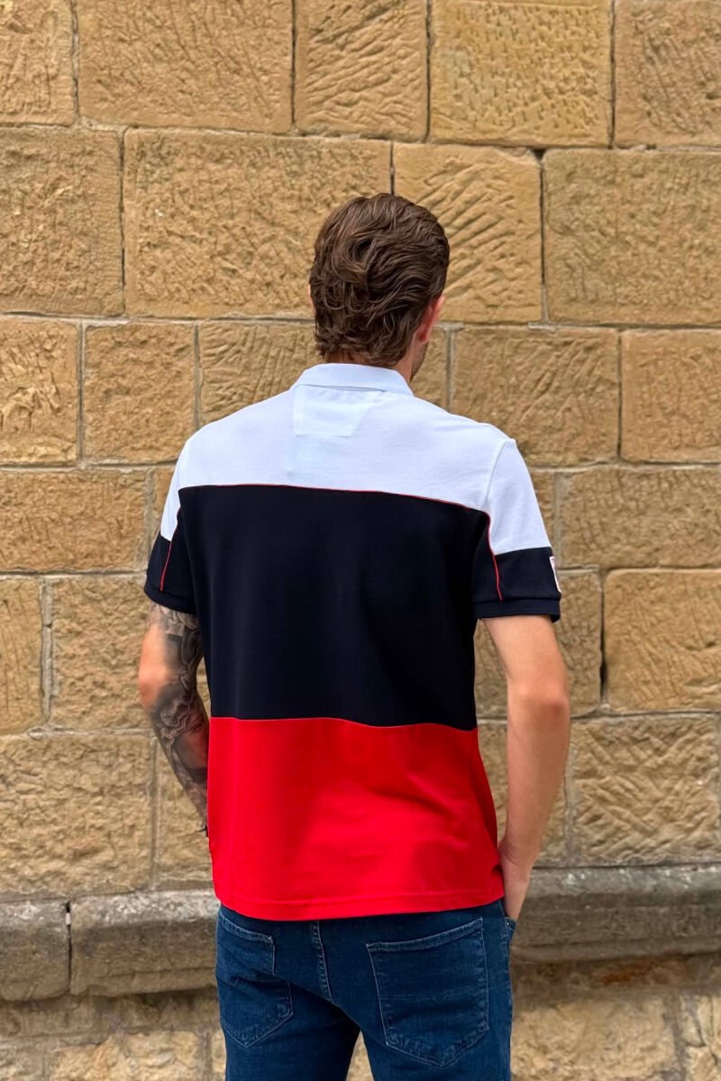 THREE COLORS POLO NECK MEN T-SHIRT WHITE-E BARDHE - 3