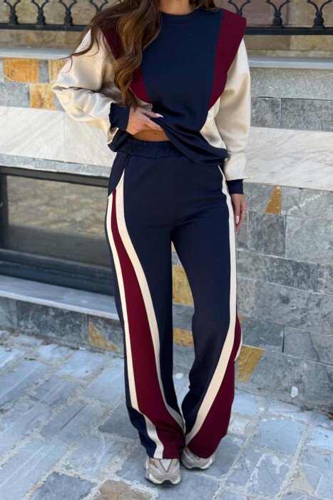 THREE COLORS SWEATSHIRT + SWEATPANTS WOMAN SET BLUE/BLU - 3