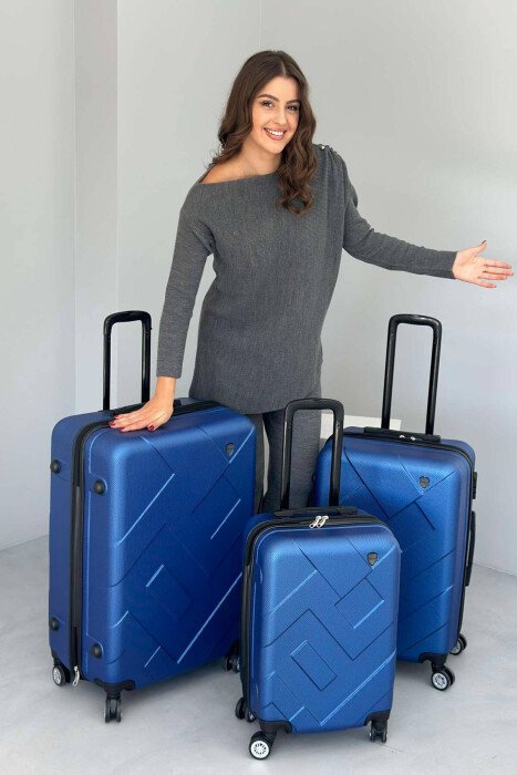 THREE PIECES LUGGAGE SET BLUE/BLU - KLAUDIO FASHION