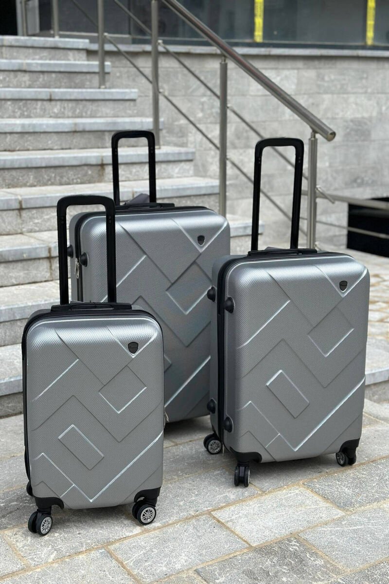 THREE PIECES LUGGAGE SET LIGHT GREY/GZ - 1