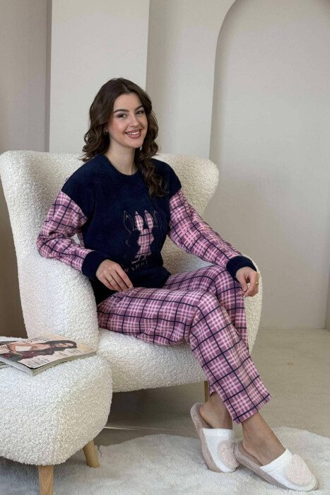 THREE RABBITS WOMEN PYJAMAS BLUE/BLU - KLAUDIO FASHION